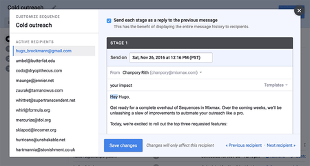 Personalize your sequences