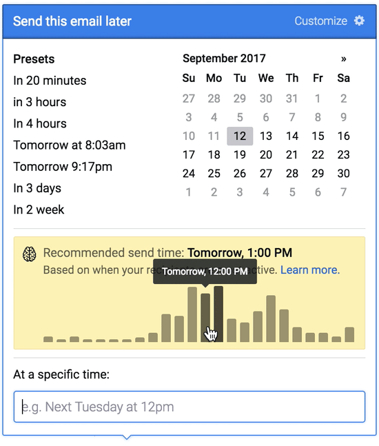 Recommended send times - Mixmax