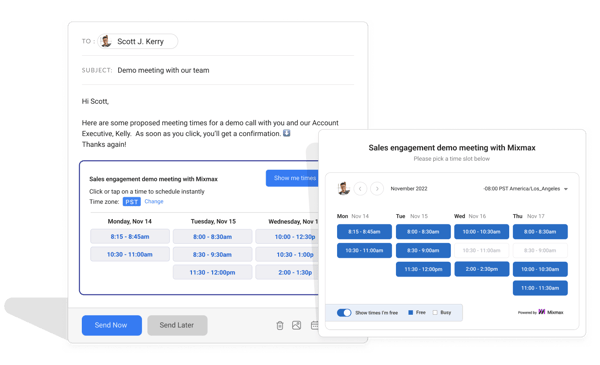 inbound scheduling with Mixmax