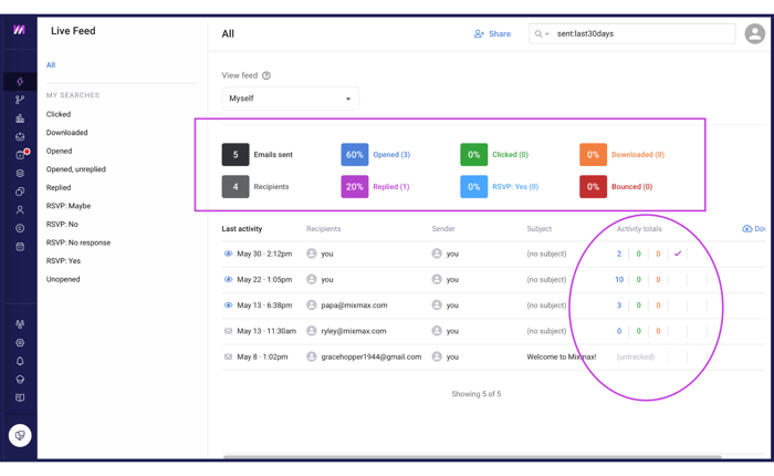 Mixmax Outlook Live Feed